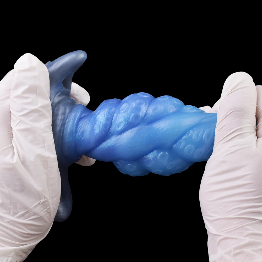 ELKKOST الأزرق سيليكون بعقب المكونات مع ذيل كبير حجم S M L XL XXL التحكم اللاسلكي هزاز قضيب جلدي يمكن ارتداؤها الشرج ألعاب جنسية #3