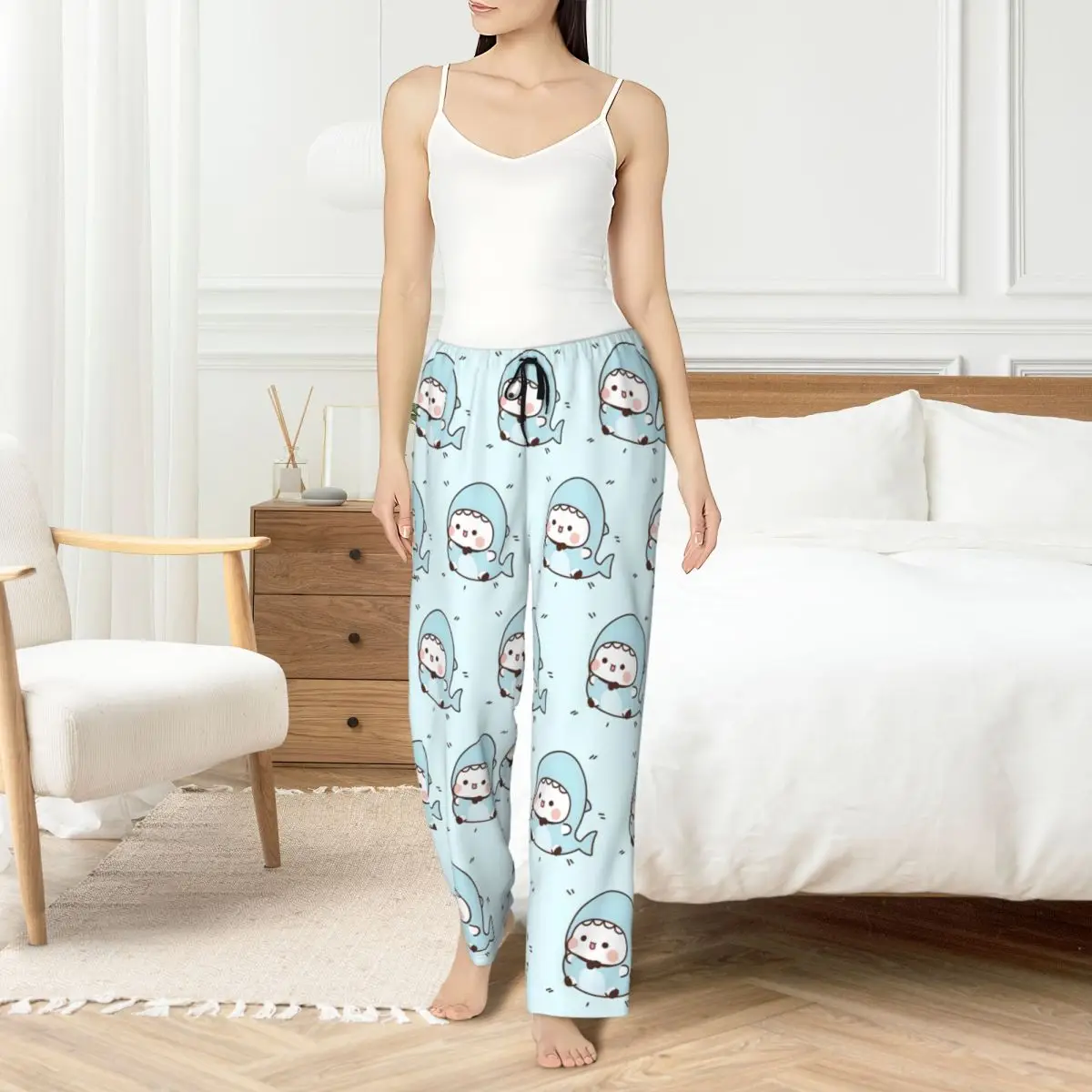 

Custom Women's Bubu Dudu Pajama Pants Print Animation Sleep Sleepwear Bottoms with Pockets