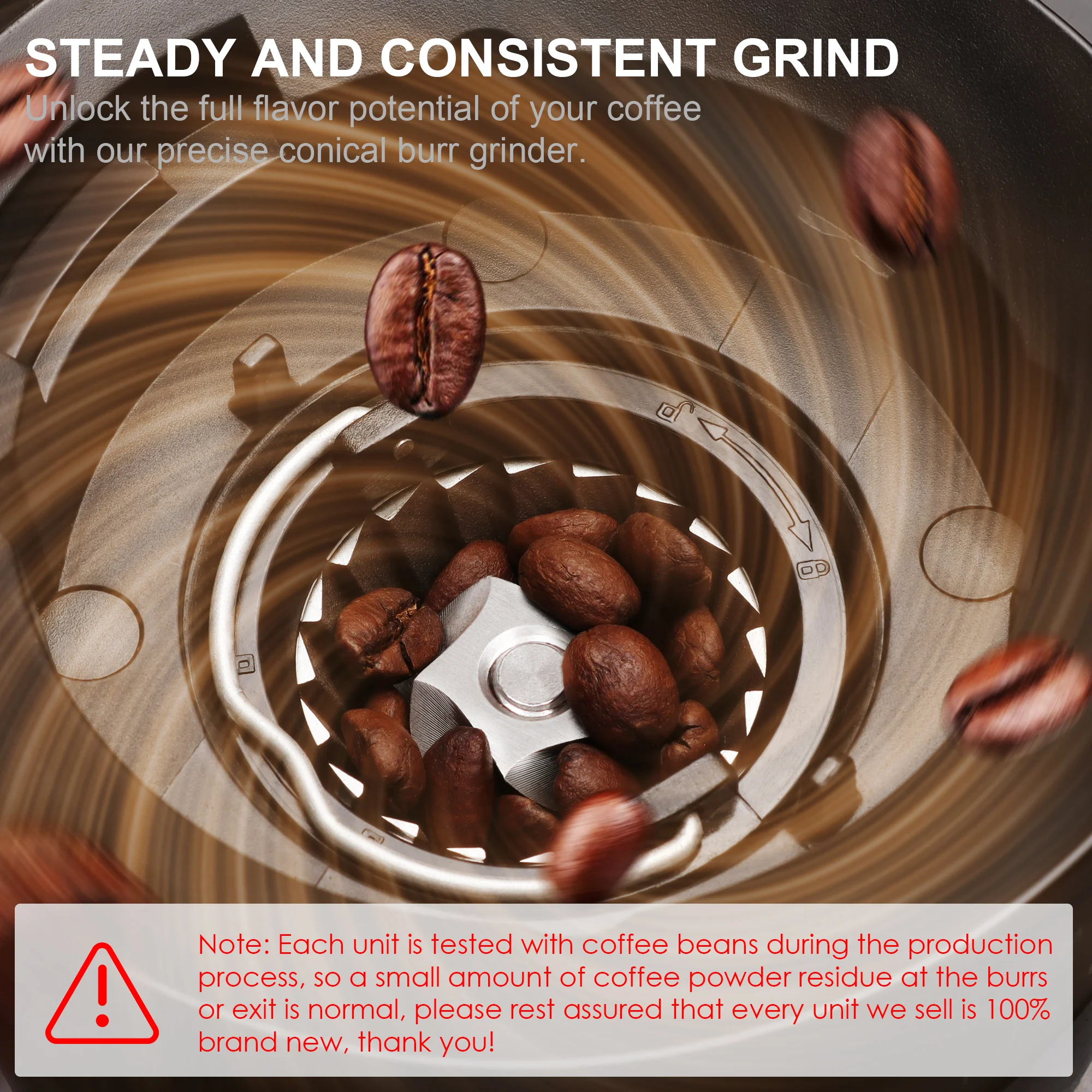 مطحنة القهوة الكهربائية BioloMix الأوتوماتيكية، تتميز بـ 30 ترسًا لطحن الإسبريسو والقهوة الأمريكية، مع مغناطيسي #6