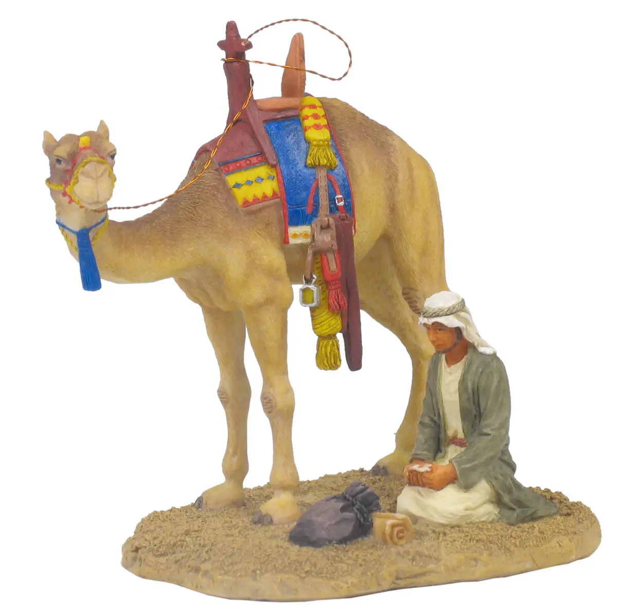 

Arabian Camel & Bedouin Statue Resin Figurine Hand-Painted Desert Nomad Sculptures Home Office Decor Living Room Ornaments Gift