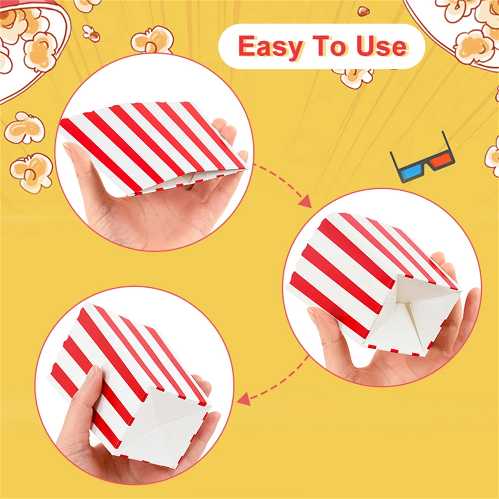 20/50 قطعة صندوق الفشار البطاطس المقلية كوب مشاهدة الفيلم إمدادات الاطفال حفلة عيد ميلاد الحسنات وجبة خفيفة صندوق حاوية لوازم الزفاف عيد الميلاد