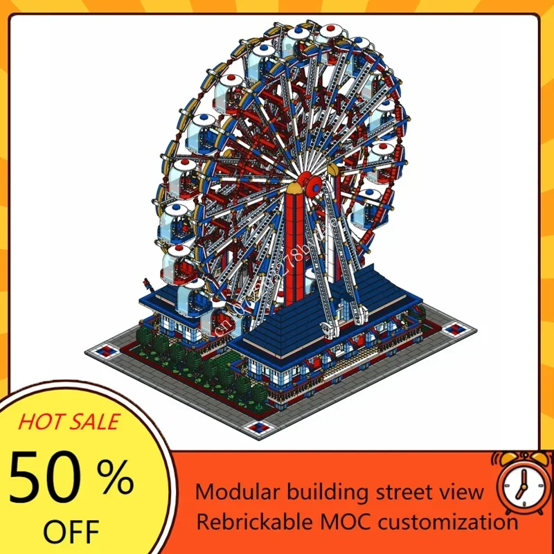 8700 + ชิ้น Ferris ล้อ Modular MOC Creative street view รุ่นที่กําหนดเองปริศนาสถาปัตยกรรม DIY การศึกษาประกอบของเล่นของขวัญ