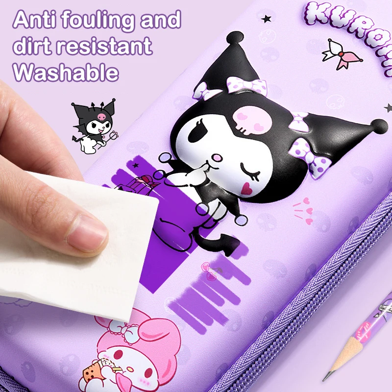 Imagem -05 - Sanrio Série Kuromi Lápis Bolsa para Meninas Bolsas de Papelaria Bonitos dos Desenhos Animados Case de Desenho Animado de Alto Valor Novo Popular