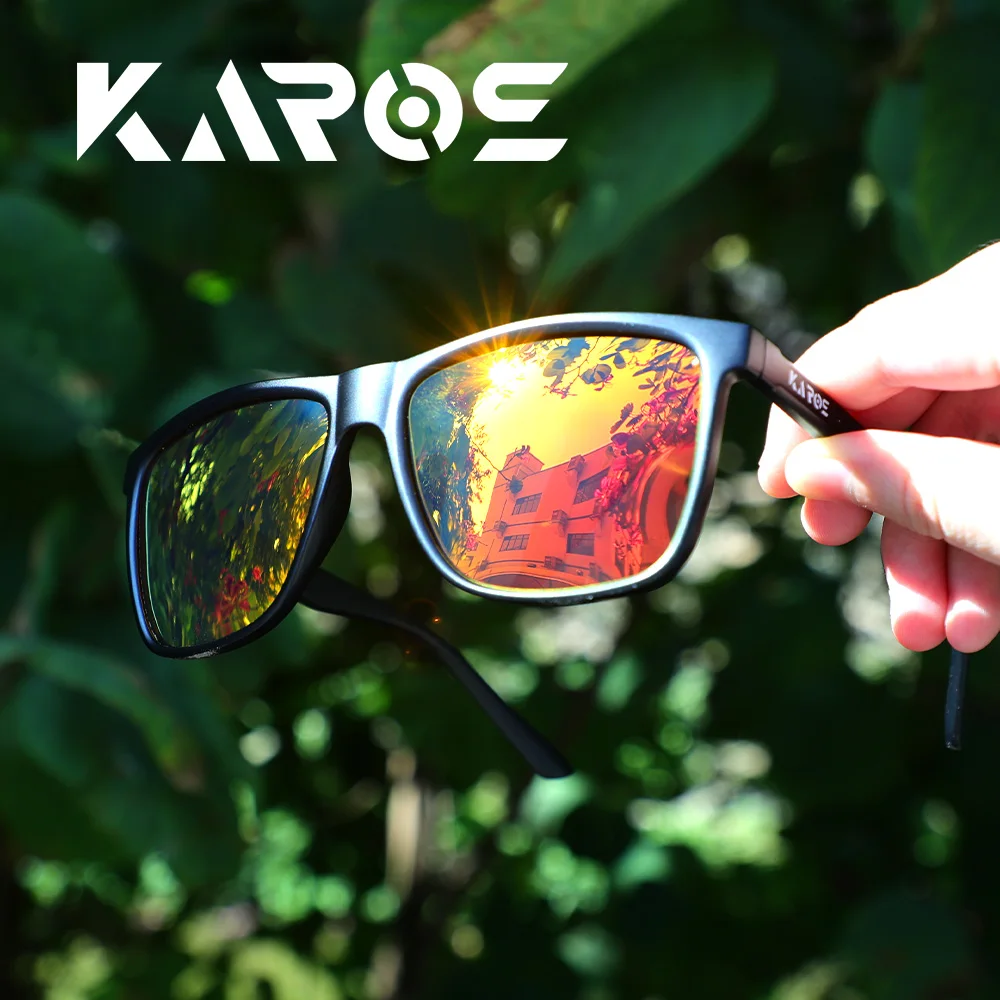 Karos Klassische Polarisierte Sonnenbrille Quadratische Vintage-Fahrbrille Farbige Beschichtung Gläser Anglerbrille für Männer Frauen YZ2015