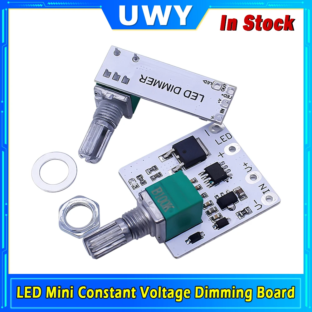 LED Mini Constant Voltage Dimming Board PWM Stepless Brightness Regulator B100K Potentiometer Module For LED Strip Lamp DIY