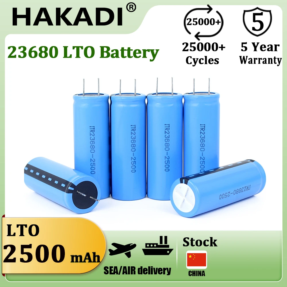 

LTO Rechargeable 23680 2.4V 2500mah Batteries 4-20PCS Low Temperature -40℃ Discharge 10C High Rate Discharge For Power Tool