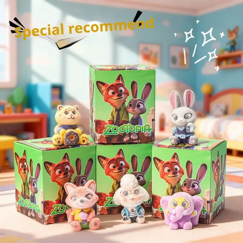 Zootopia Disney Blind Box Hars Plant Fluweel Schattige Dieren Knuffel Handpop