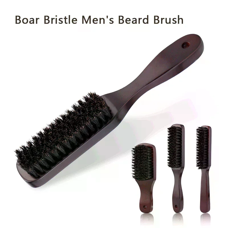 /JCS/Brush Wood Handle Boar Bristle Beard Comb Styling Detangling Straighten Brown Boar Bristles Massage Comb Hair