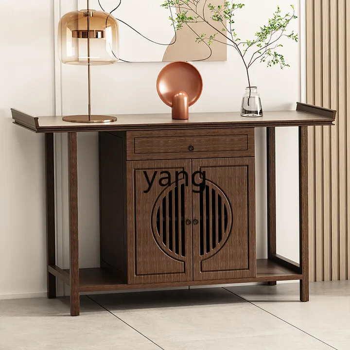 

LZR foyer entrance entrance cabinet Buddha table incense case table God of Wealth table bamboo and wood