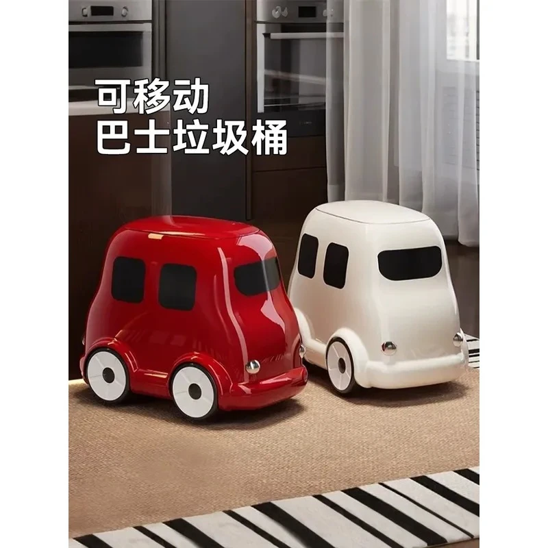 For Trash Can Household 2026 New Living Room Bedroom Childrens Room High Value Movable Covered Bin