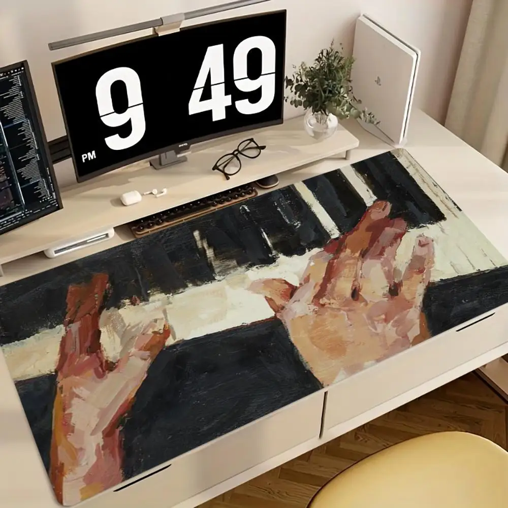 Alas Mouse Piano Hands Multi-Ukuran Anti-Selip untuk Gaming, Alas Mouse Gamer E-Sports, Alas Keyboard Mekanik XXL untuk Meja