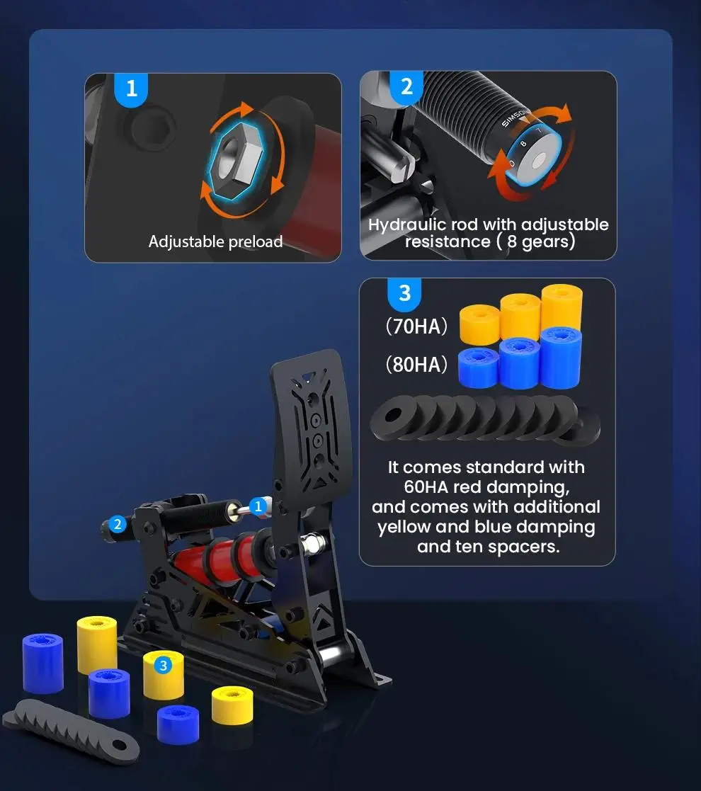 Simplayer SIMSONN Pro X Ultra Hydraulic Pedals (Accelerator+Brake) High Precision High Quality Racing Game Simulator Pedals