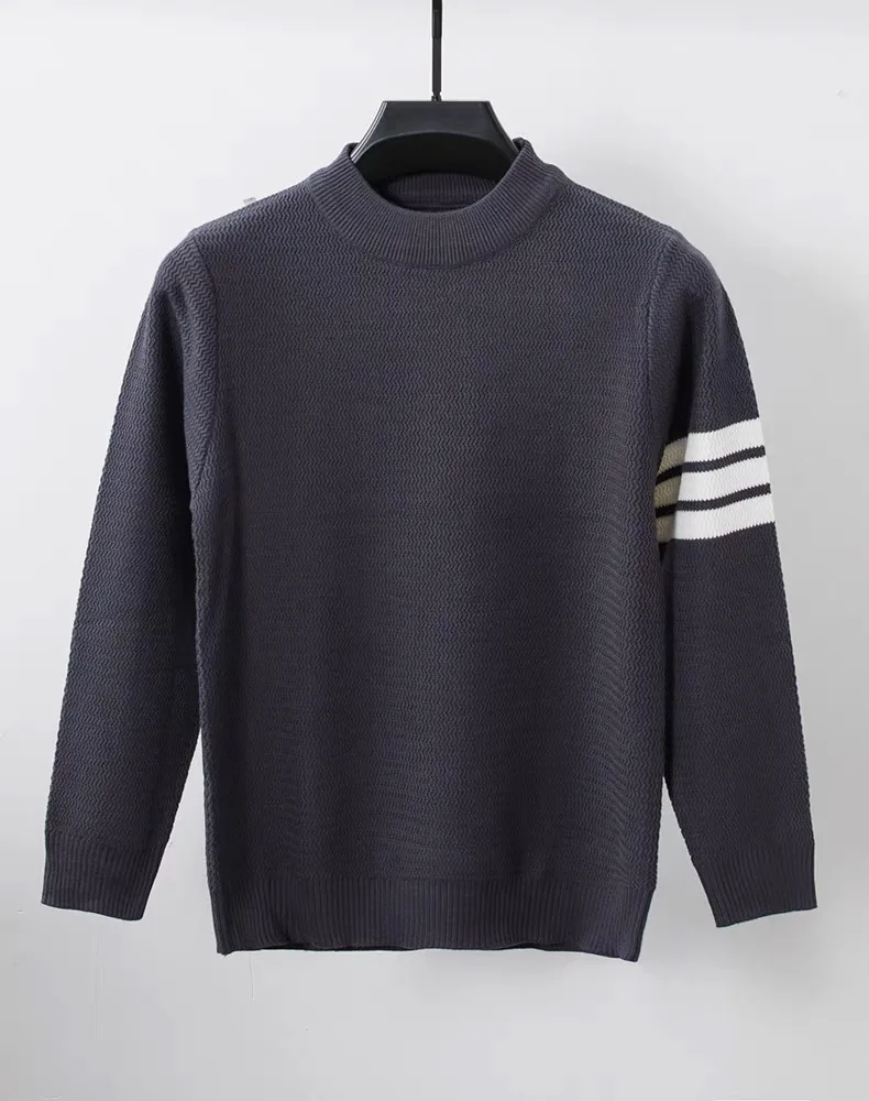 

High end brand striped design knitted sweater men's 2024 spring and autumn new Korean version casual soft thick warm pullover