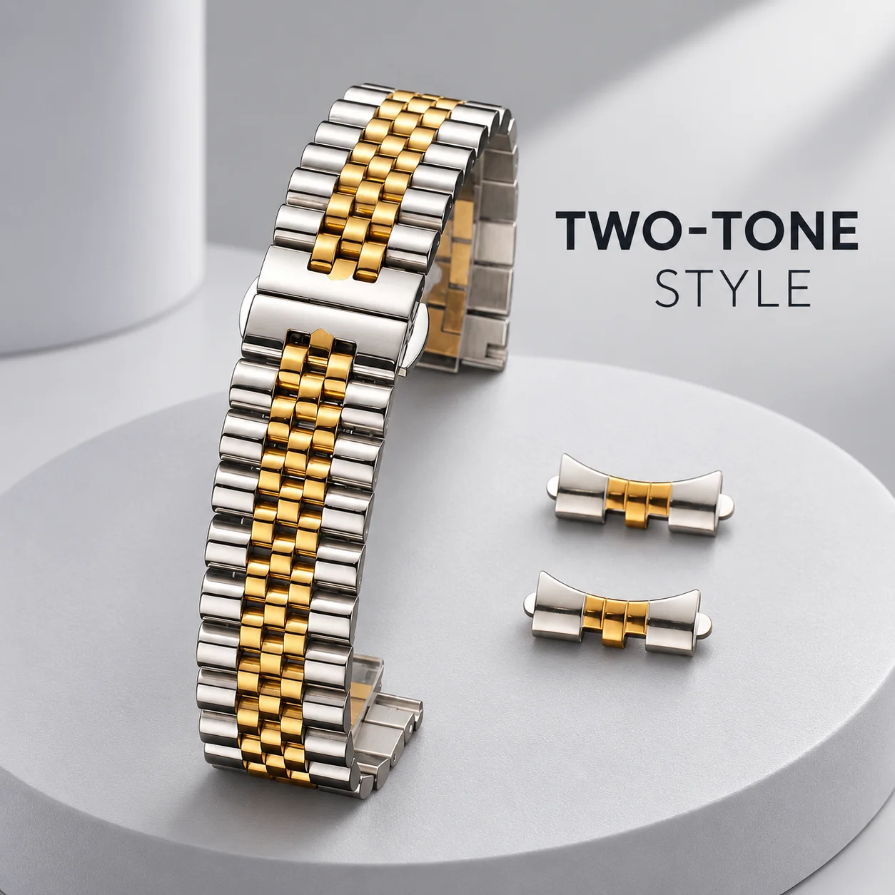 12/13/14/16/17/18/19/20/21/22mm For Rolex Flat Curved Ends Bracelet Solid Stainless Steel Watch Band Strap Men Women Replacement