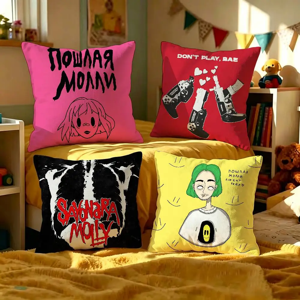 P-Poshlaya M-Molly Band Pillow Cover for Bedroom Room and Living Room Sofa Decorative Cushion Cover