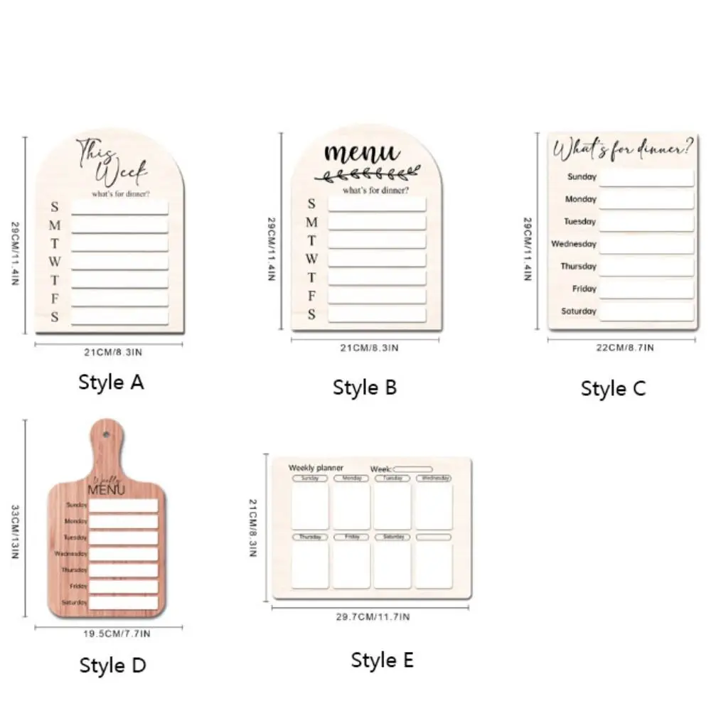 Notitiebord Magnetische koelkast Maaltijdplanner Hout met pen Voedselplanningsbord Wekelijks voedsel Menubord Restaurant