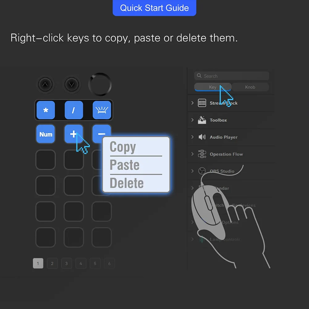 MRSVI N1 Custom Stream Deck Visual Macro Keyboard 15Keys LCD Button Live Content Creation Controller Stream Dock Screen