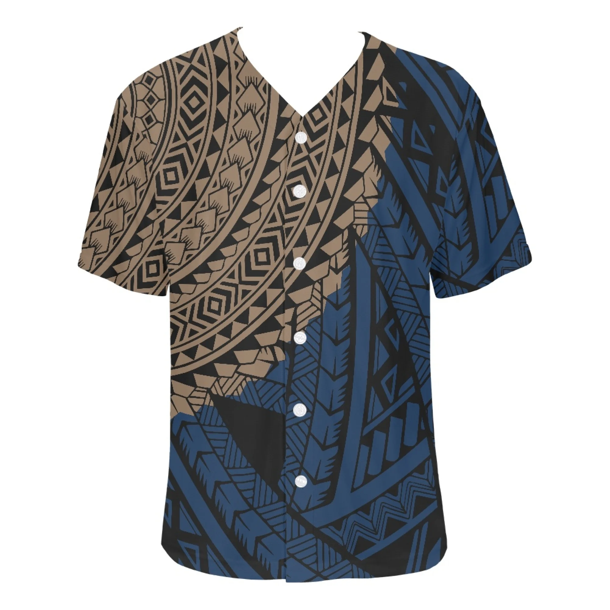 Fan Custom Exclusive Baseball Uniform Polynesian Print Artist Sweatshirt Pacific Islands Custom Logo Summer Short Sleeve