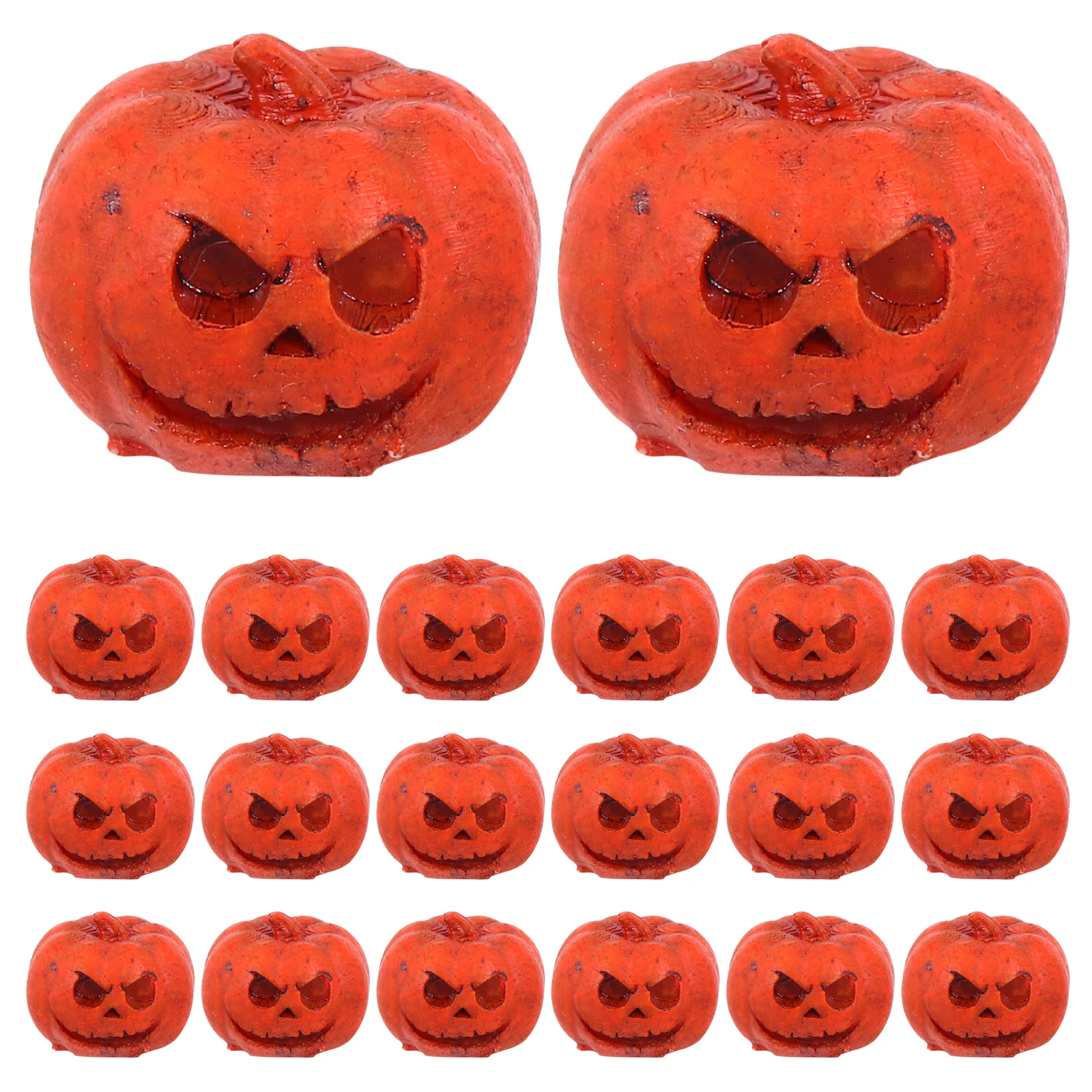 

20 Pcs Halloween Pumpkin Statue Mini Decor Decorations Fall Harvest Synthetic Resin Dollhouse Accessories Fake Centerpiece