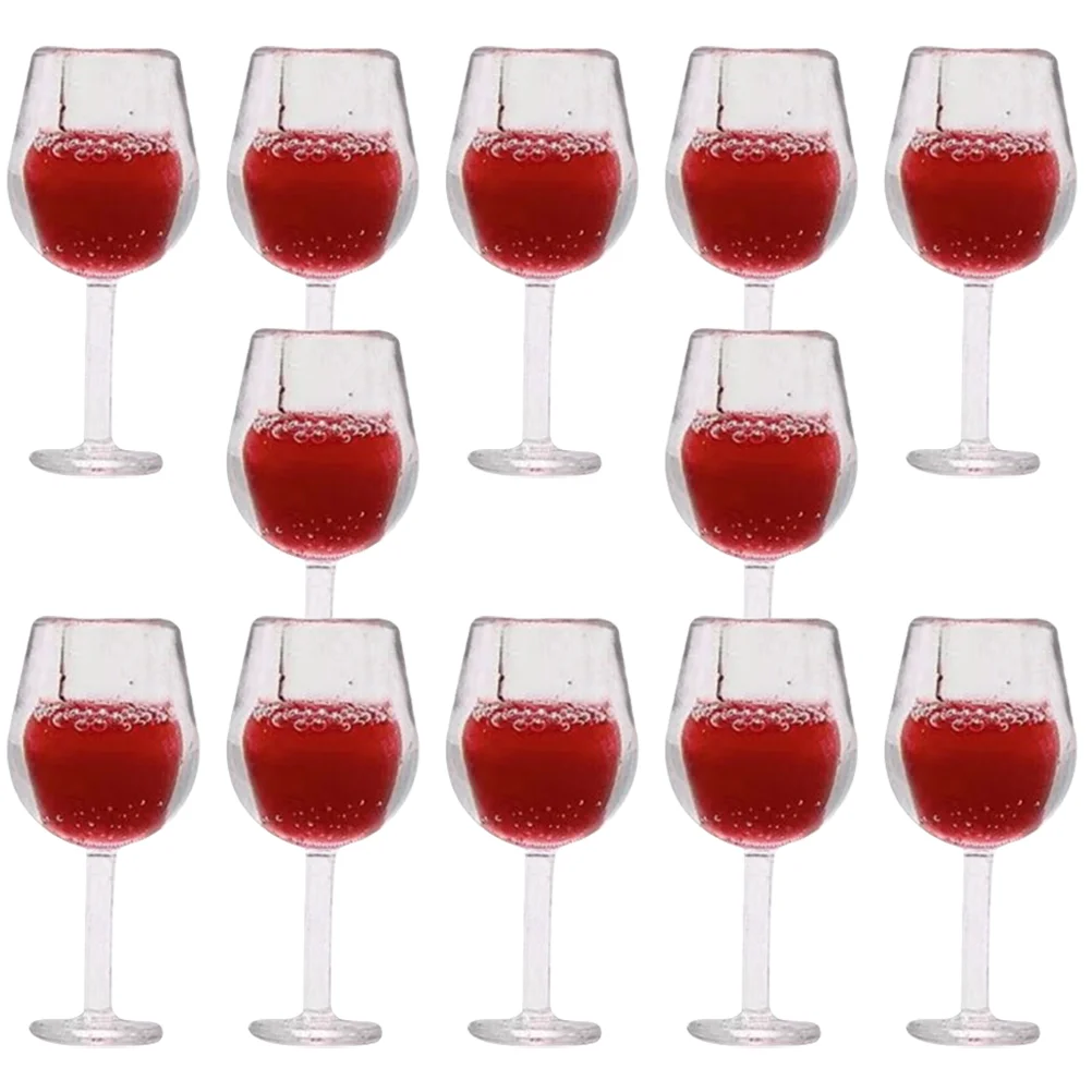 12 Pcs Drinking Mini Cups Beer Glasses Red Fake Miniature Model Artificial