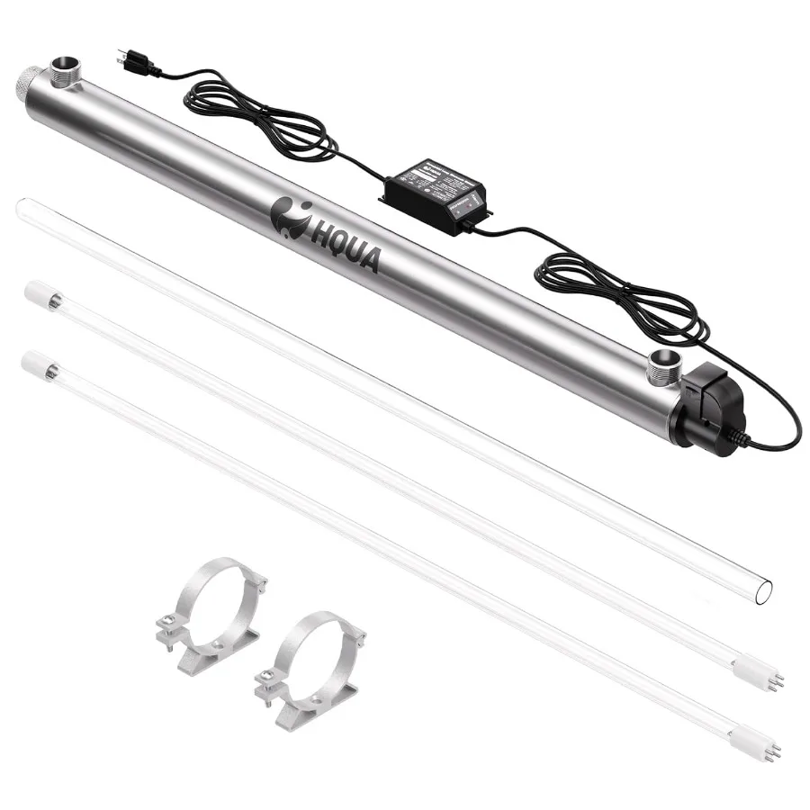 

Whole House UV Water Purifier 120V 40W 12GPM 1 Inlet/Outlet MNPT with Extra UV Bulb for Hard Water Treatment Stainless Steel Ho