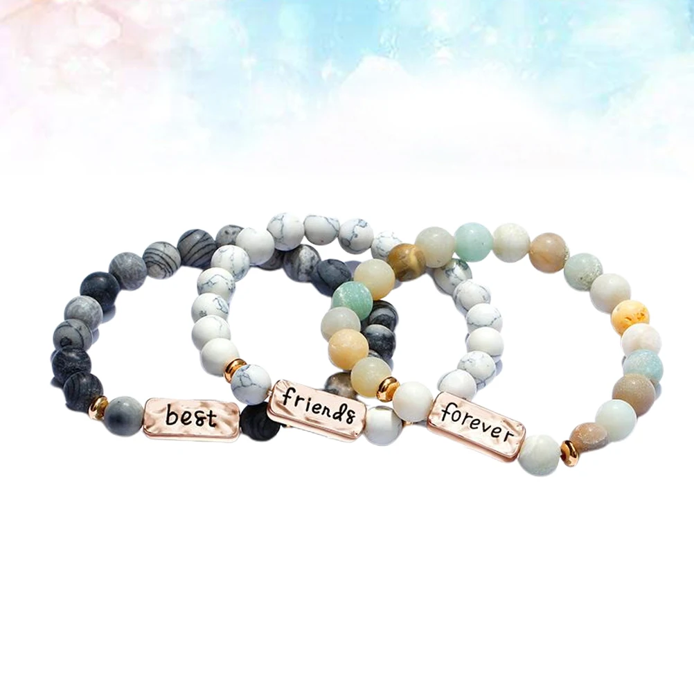

3pcs Stylish Unique Bracelet Creative Casual Hand Chain Forever Birthday Gift For Men Women Fashion Durable Accessory