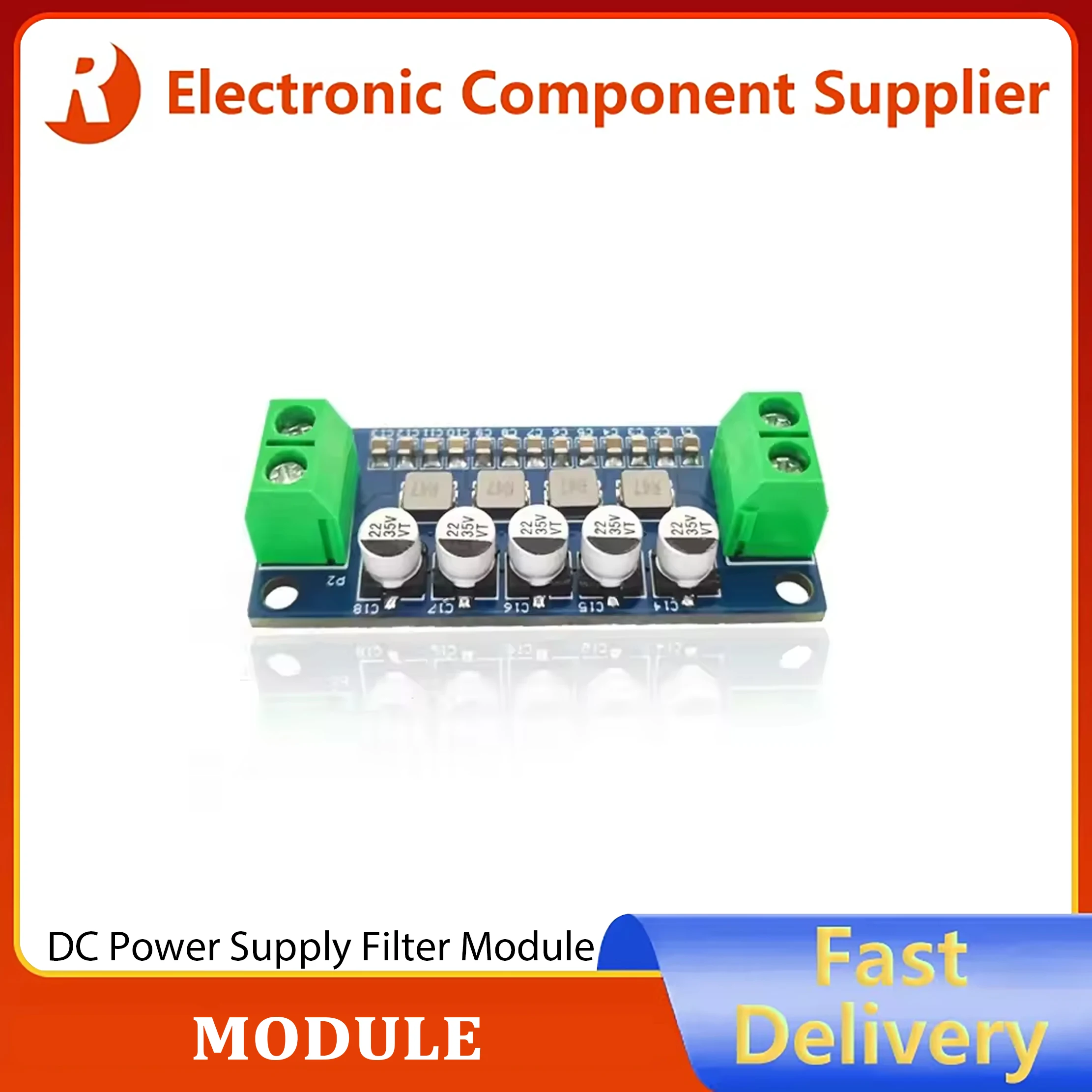 1x DC 0-35V Power Filter Module Low-pass Filter Voltage Regulator Module 0-5A High Current，for Power Supplies with Large Ripple