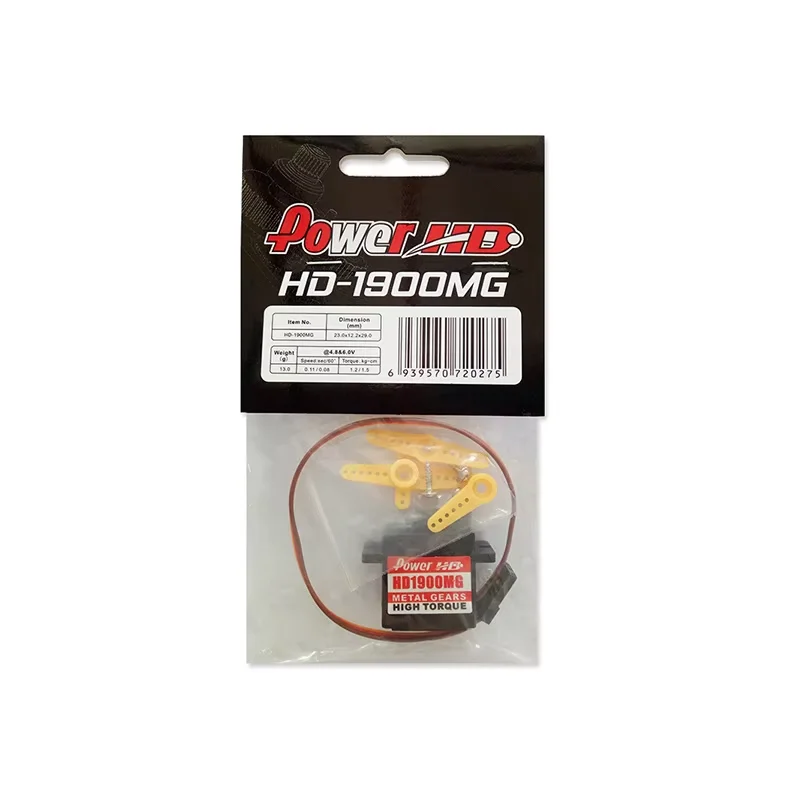 

Original Power HD HD-1900MG Steering Torque Digital Copper Metal Gear1.5kg Servo for RC Car Buggy Robot Helicopter Drone