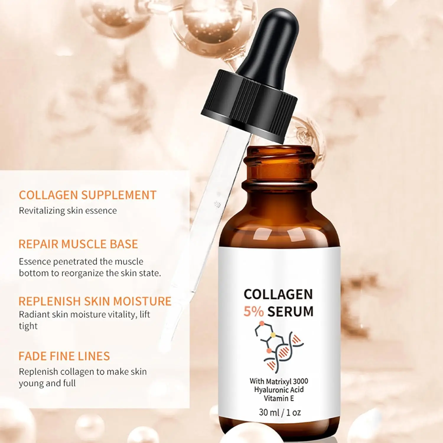 5% Collagen Boost Serum Firming Face Pores Remover Moisturizing Skin Care Products Face Lift Facial Rejuvenation Cream 30ml