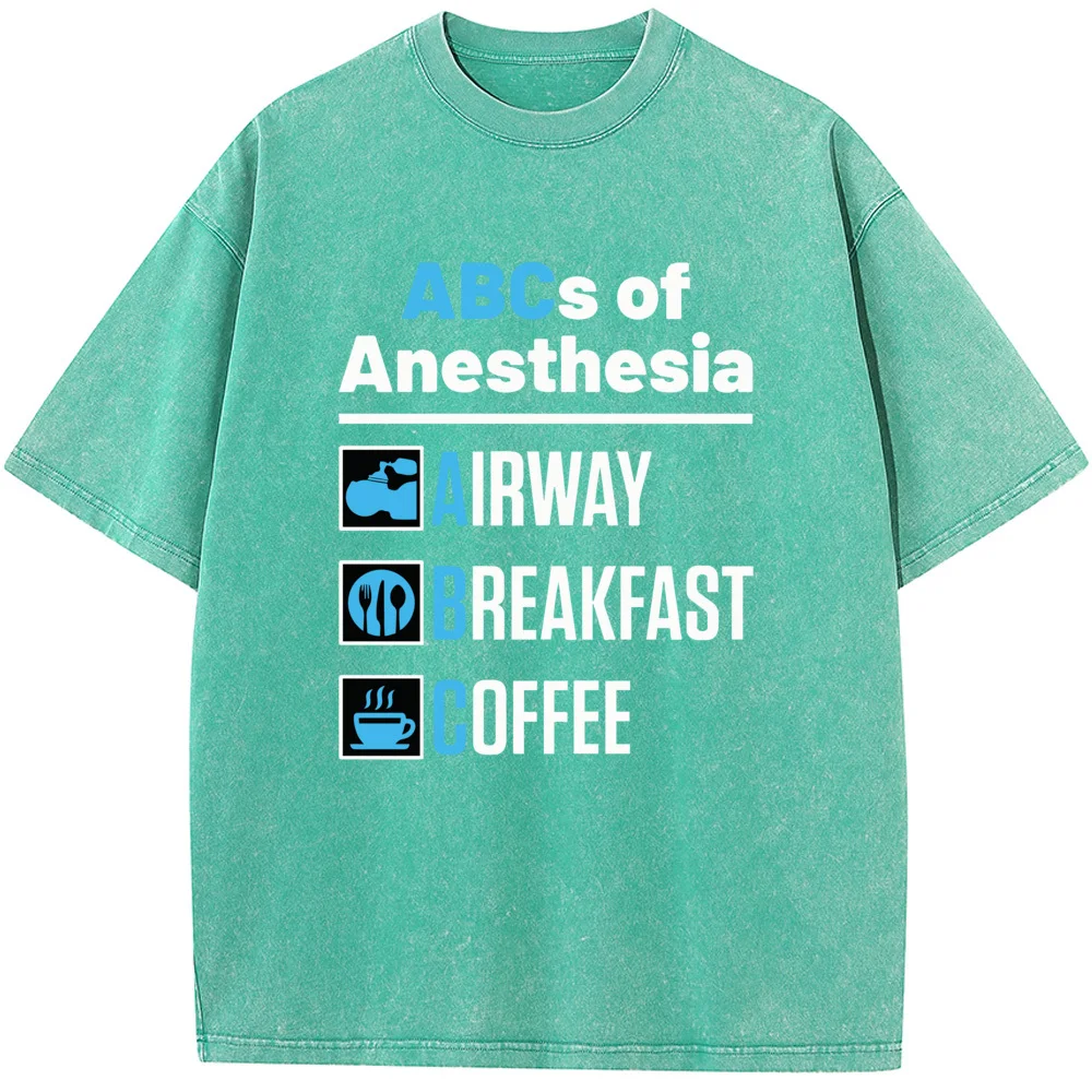 Anaesthesiologist Anesthesiology Doctor Nurse Funny ABCs of Anesthesia Essential T-Shirt 230g Cotton Washed T-Shirt