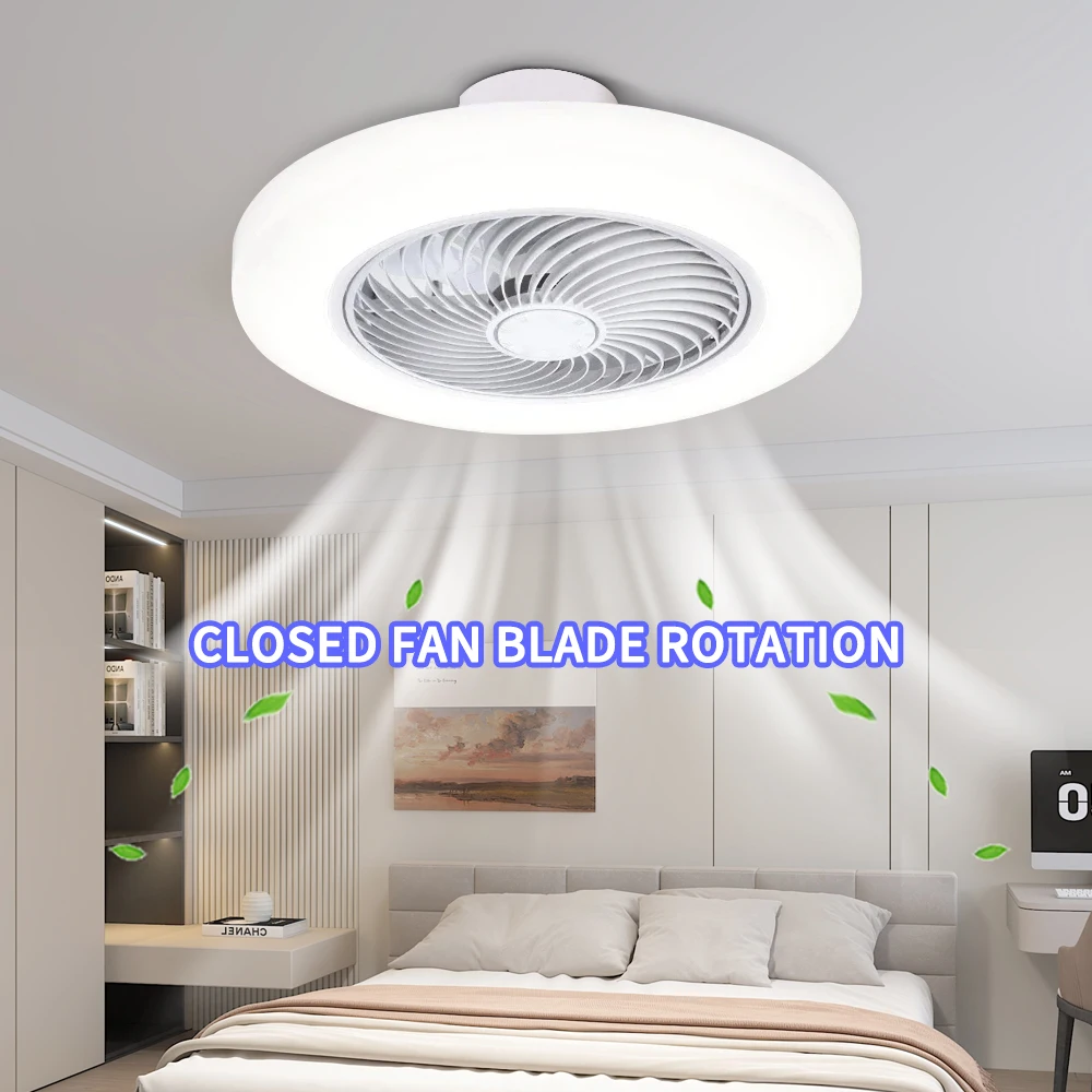 Intelligent Ceiling Fan, Remote Dimming, Living Room/bedroom Decoration Ventilation Fan Light 45cm Air Invisible Blade Mute