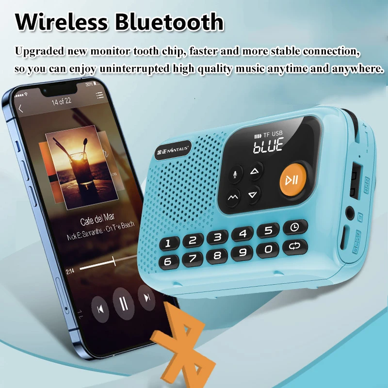 Mini Portable FM Radio Wireless Bluetooth Speaker Recorder With LED Display Handsfree Call Music Player Support Sleep Timer