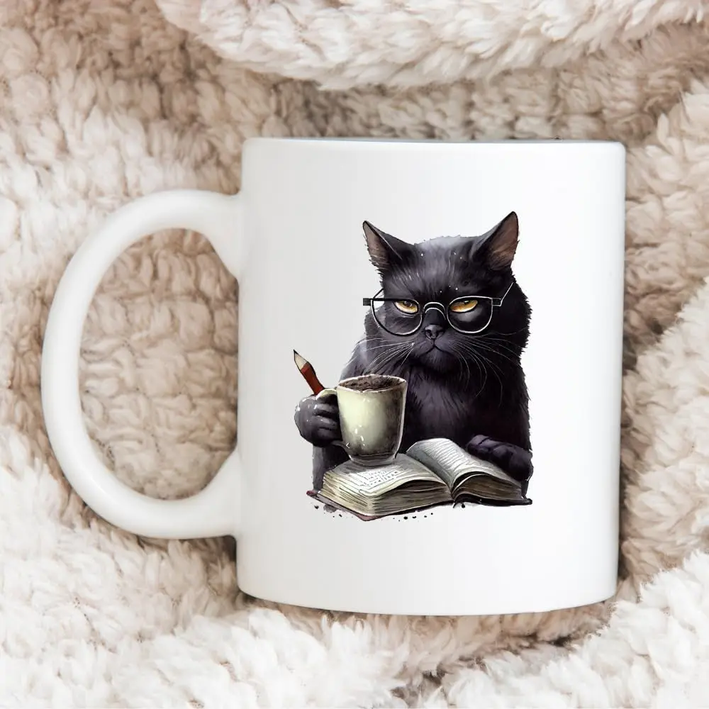 MissDaisy-Black Cat - Funny Coffee Mug - Perfect Cat Lover Gift - Cute Present - Great Birthday or Valentines Surprise (11oz)