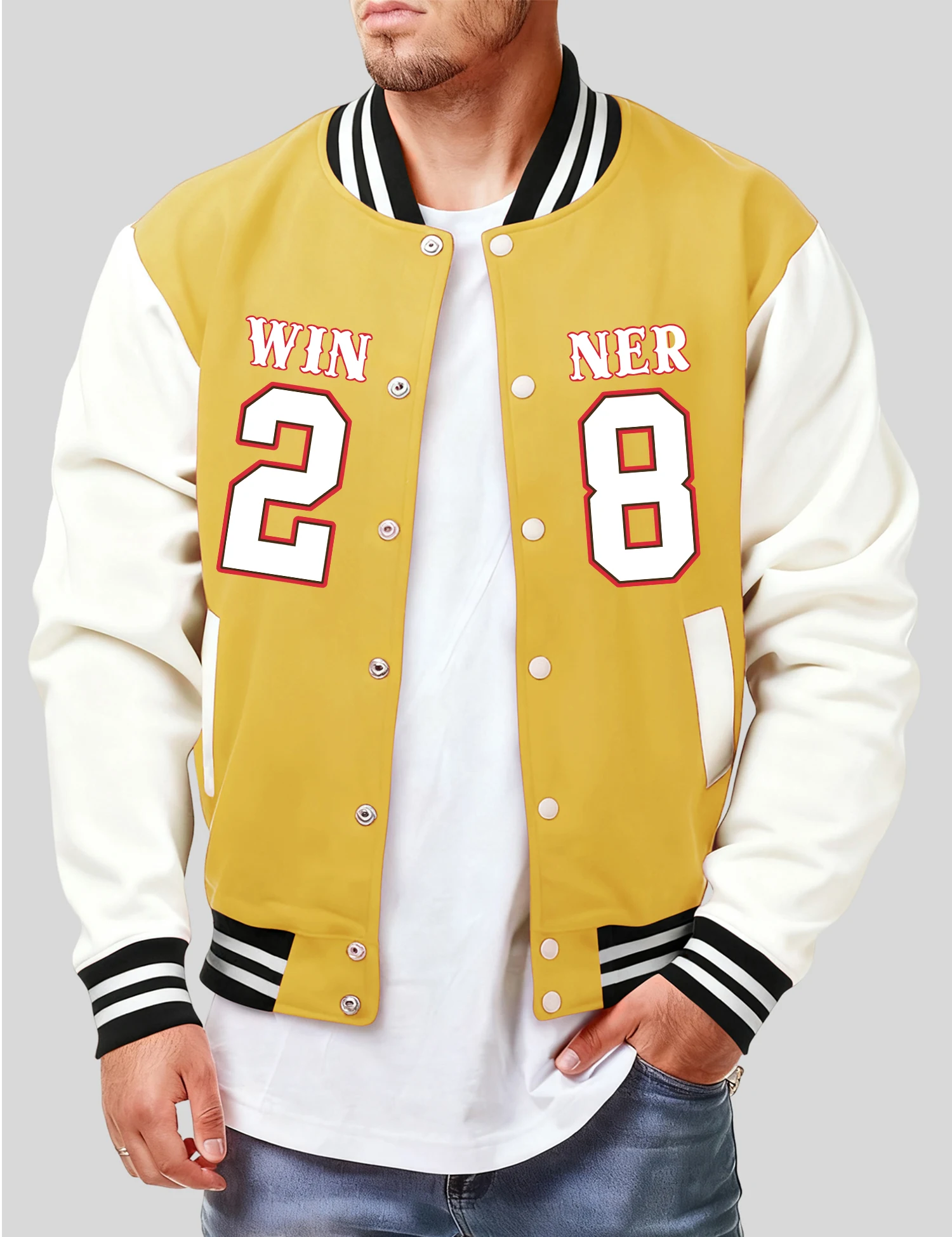 

Бейсбольный трикотаж с принтом Winner On The 28th, мужские свободные американские куртки в стиле Харадзюку, флисовый мягкий топ, унисекс, осенняя винтажная одежда