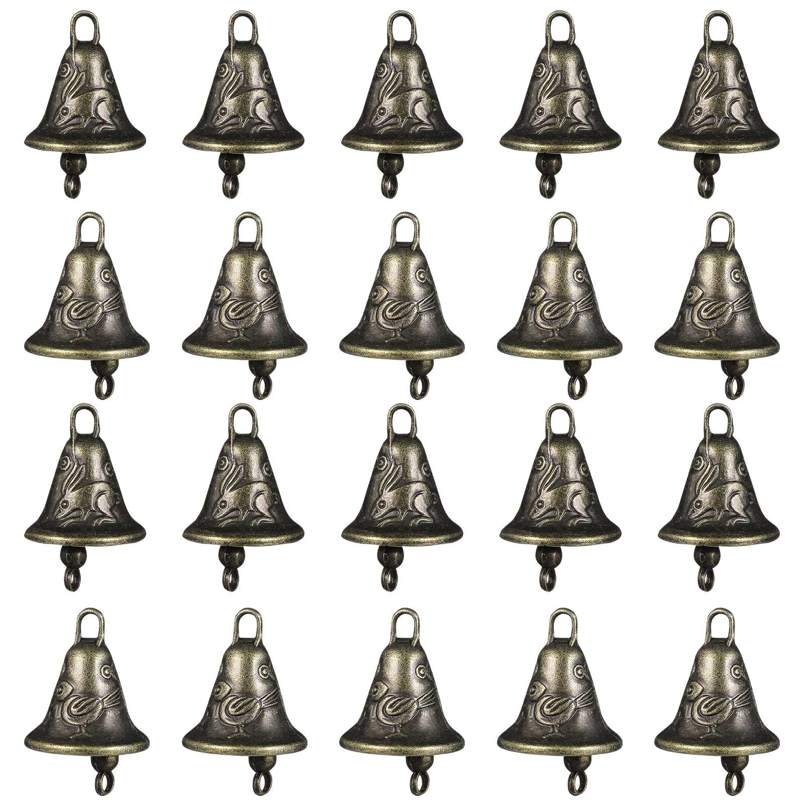 

20Pcs Bell Wind Chimes Vintage Alloy Bells for Feng Shui Evil Repelling Car Door Hanging Decor Retro Metal DIY Ornament
