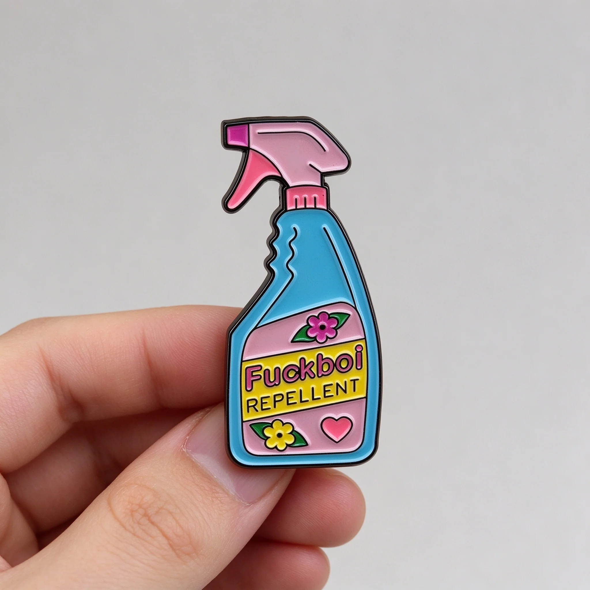 Funny Lapel Pin Nonsense Remover Repellent Spray Bottle Badge Enamel Brooch Sweater Jacket Humor Gift For Fans