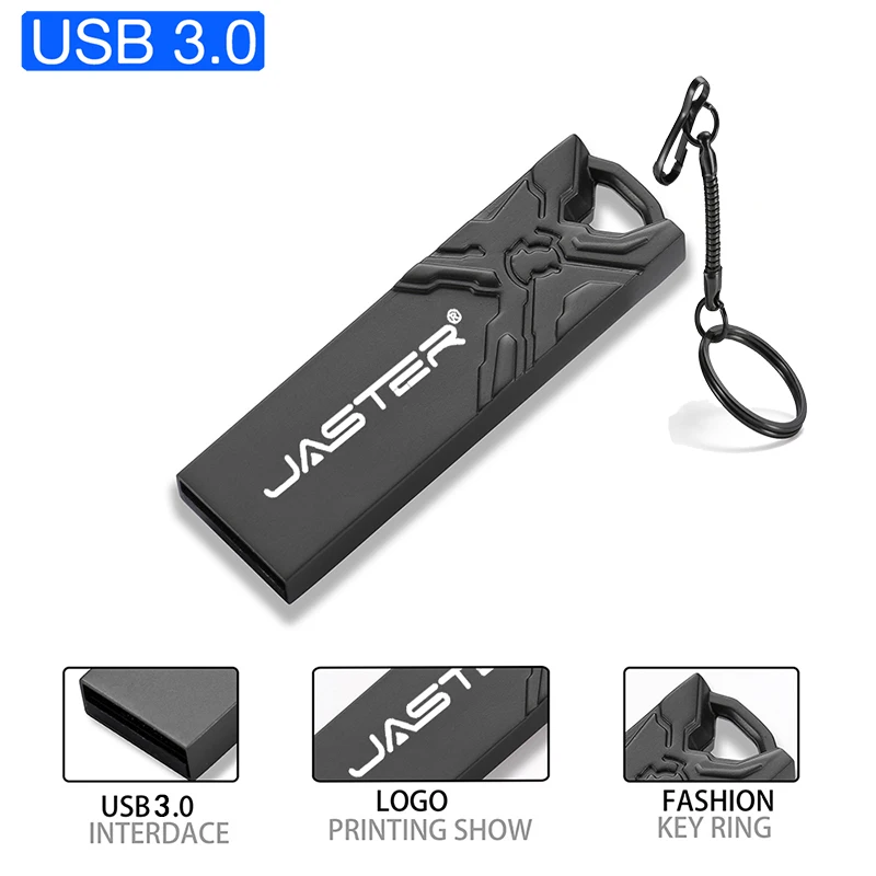 

New Free LOGO USB Flash Drive 3.0 High Speed 64GB Black Metal Memory Stick 32GB Pen Drives 16GB U Disk Photography Gift Keychain