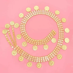 Indian Women Body Accessory Golden Coin Tassel Statement Body Jewelry Belly Chains Ornament Afghanistan Dresses Men Afghan Style