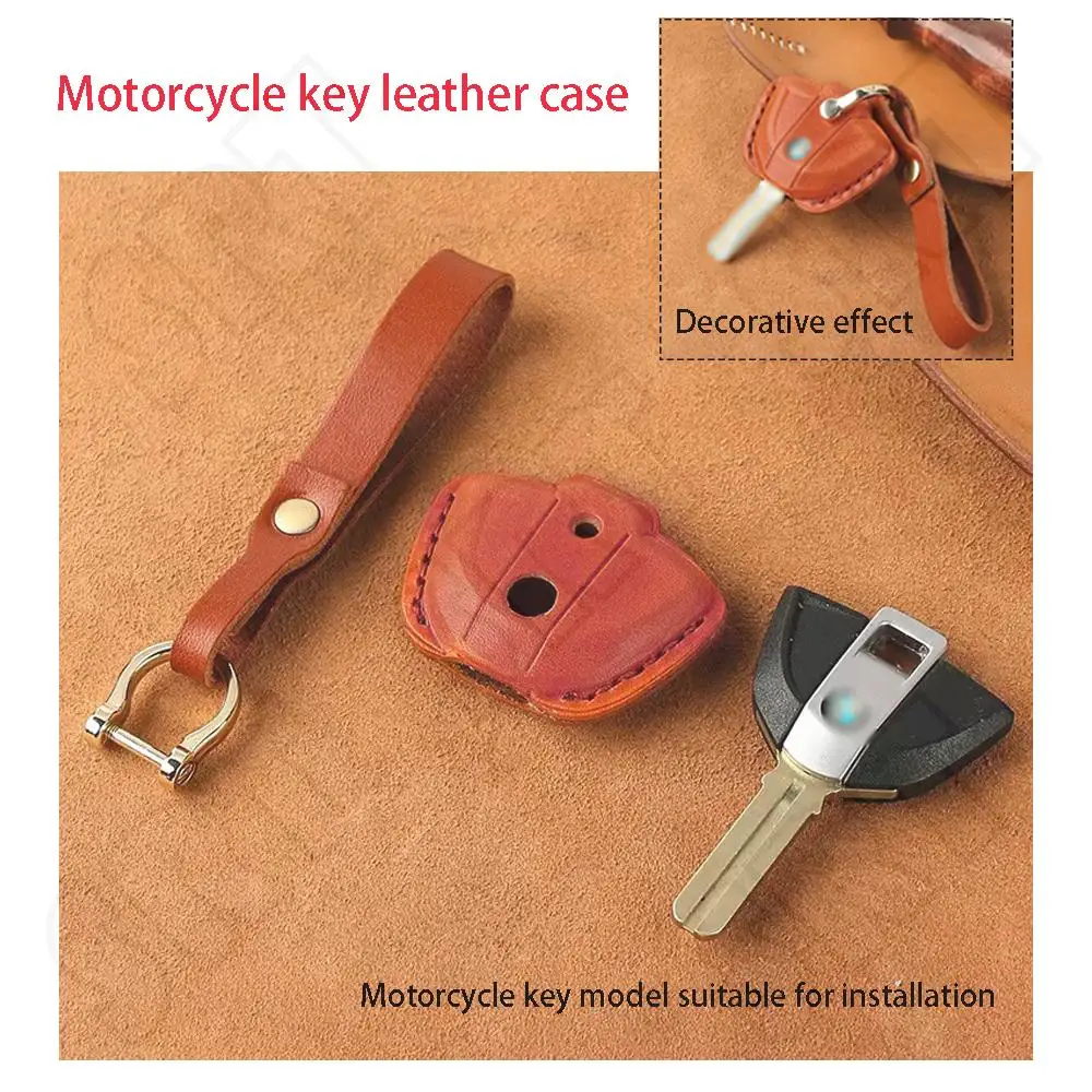 Fits for BMW G310GS G310R S1000RR S1000R HP4 S1000 R RR F800GS F700GS Motorcycle Key Leather Cover Case Fashion KeyChain KeyRing