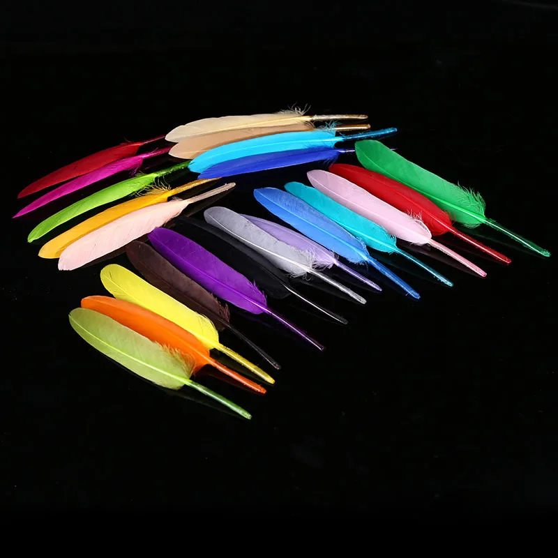

50pcs Multicolor Goose Feather Small Straight Knife Feather Wholesale Diy Handmade Materials Wedding Stage Decoration