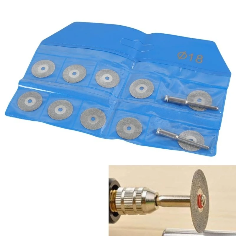 367d 10pcs New Rotary Tool Circular Blade Cutting Disc Cutoff Mandrel