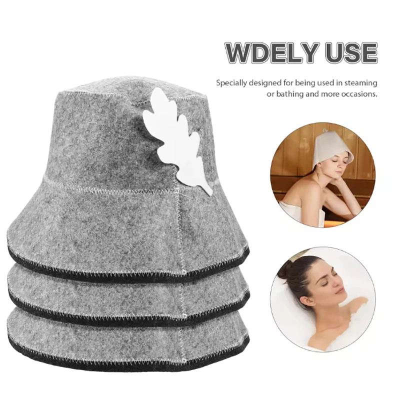 1Pc Felt Head Protection Bath Anti Heat Free Size Russian Style Shower Cap Sauna Hat Sauna Vaporarium Accessories