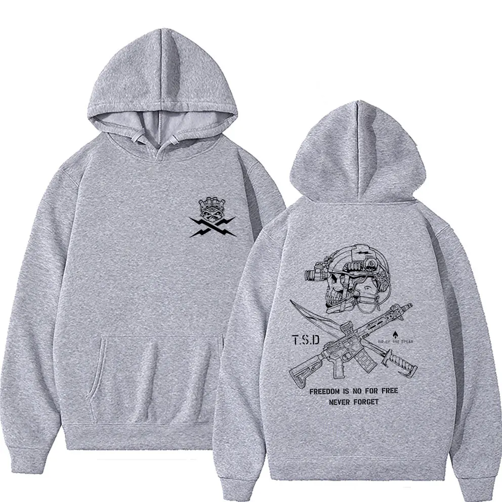 Tip of The Spear X-ray Sparta, Tactical Sweatshirt With Skeleton Print, Unisex Fashion Oversized Pullover Sweatshirt Men's