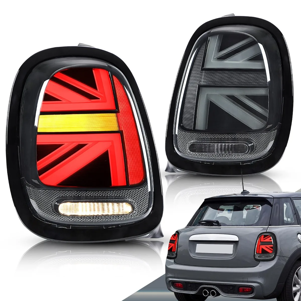 

1Pair Car LED Rear Tail Light Lamp For Mini Cooper F55 F56 F57 2014-2022 Union Jack Rear Lamp 63217297433 63217297434