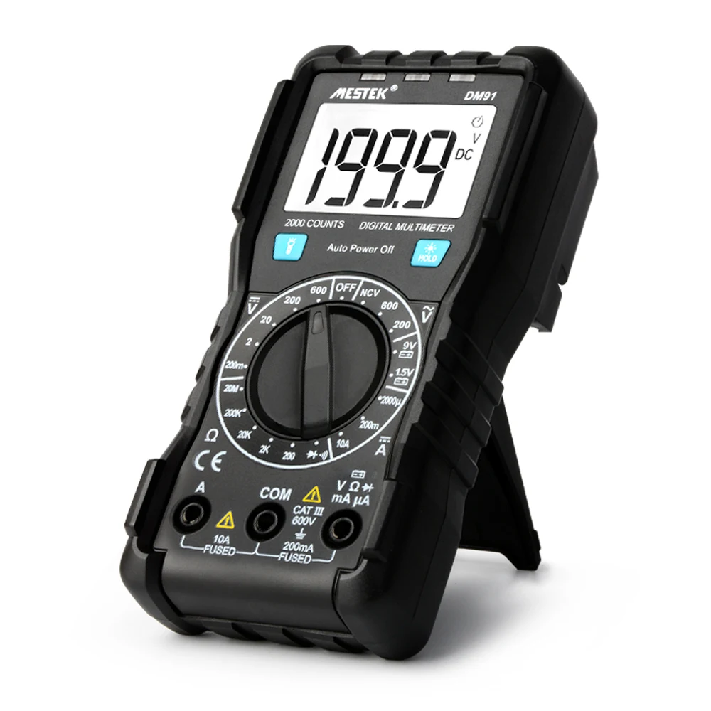 DM91 2000 Contagens Multímetro Backlight AC/DC 0.1uA Amperímetro Testador de Tensão Voltímetro ETL Medidor Portátil Multímetro Digital