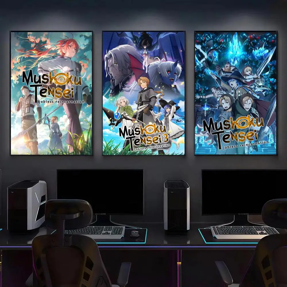 M-Mushoku Tensei Jobless Reincarnation Poster Modern Aesthetic Gaming Room Decor Canvas Wall Art Poster Cool Room Stuff