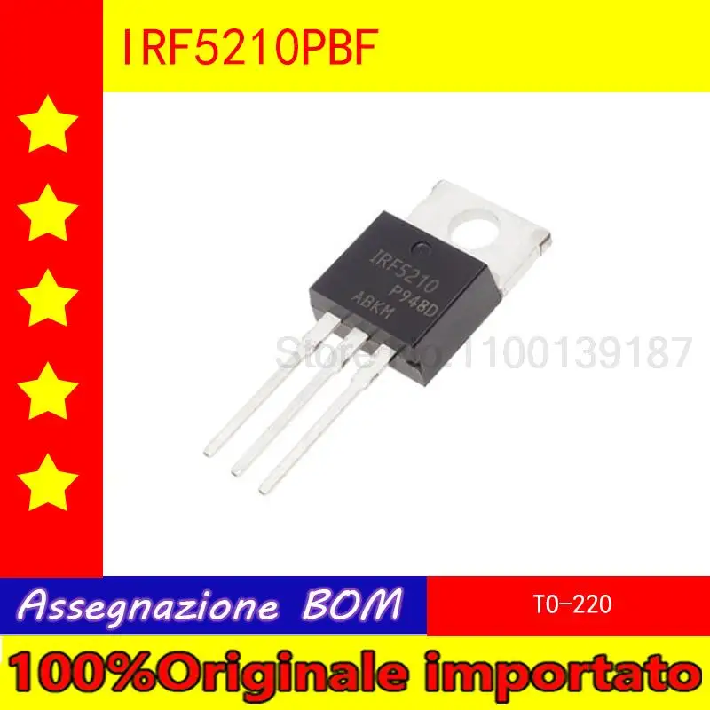 10pcs/lot  IRF5210PBF IRF5210 F5210 TO-220 power MOS tube 100V 40A