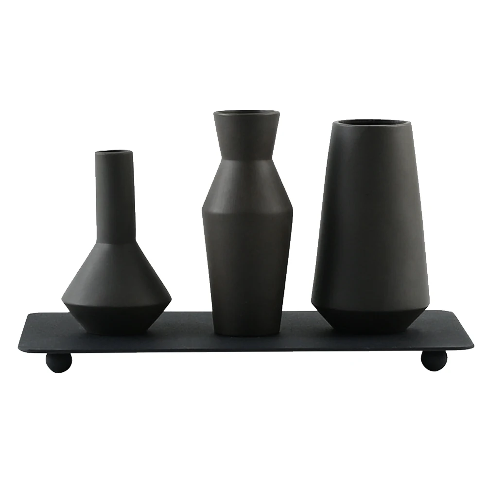 

4PCS Magnetic Ornamental Flower Holder Ceramic Flower Pot Small Grass Container Plant Holder Desktop Decor Home Ornament