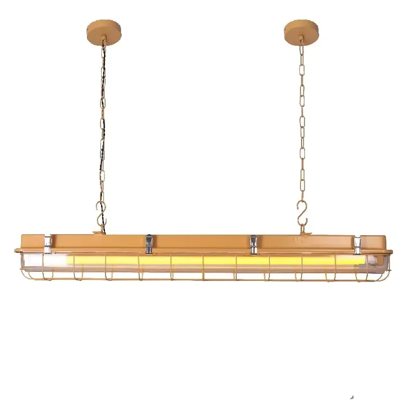 Vintage Industrial Style Bar Chandelier for Cafe Restaurant Studio Art Yellow Creative Personality Long Iron