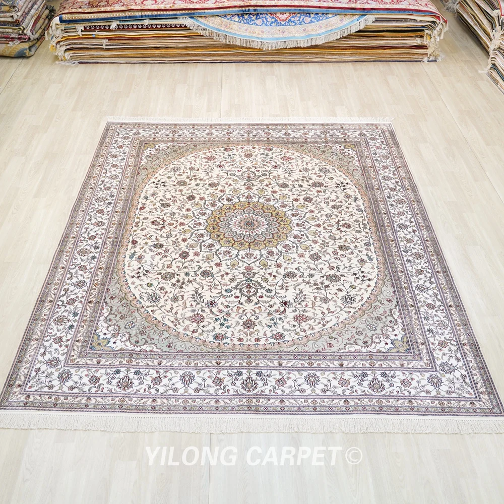 244x305cm Hand Knotted Oriental Rug Large Antique Beige Turkish Handmade Carpet (YJH221AB)